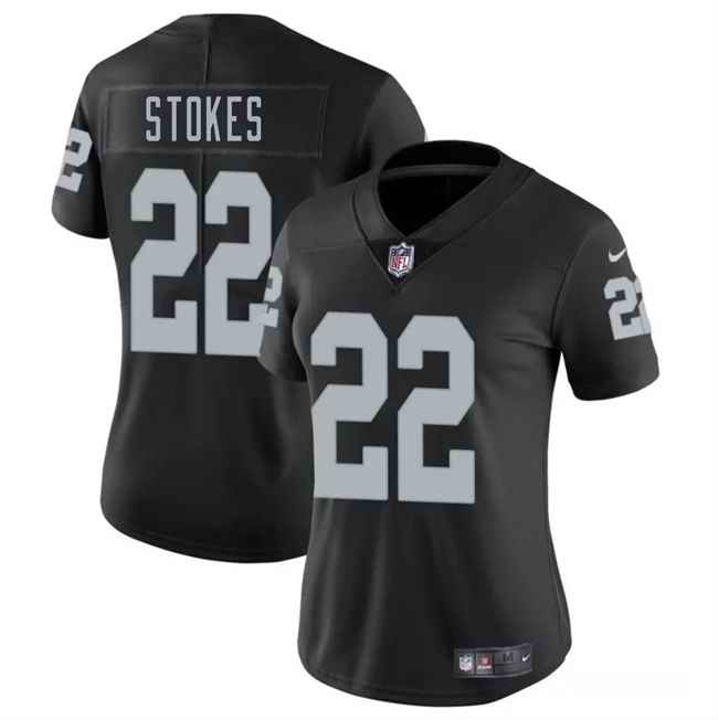 Women's Las Vegas Raiders #22 Eric Stokes Black 2025 Vapor Stitched Jersey(Run Small)